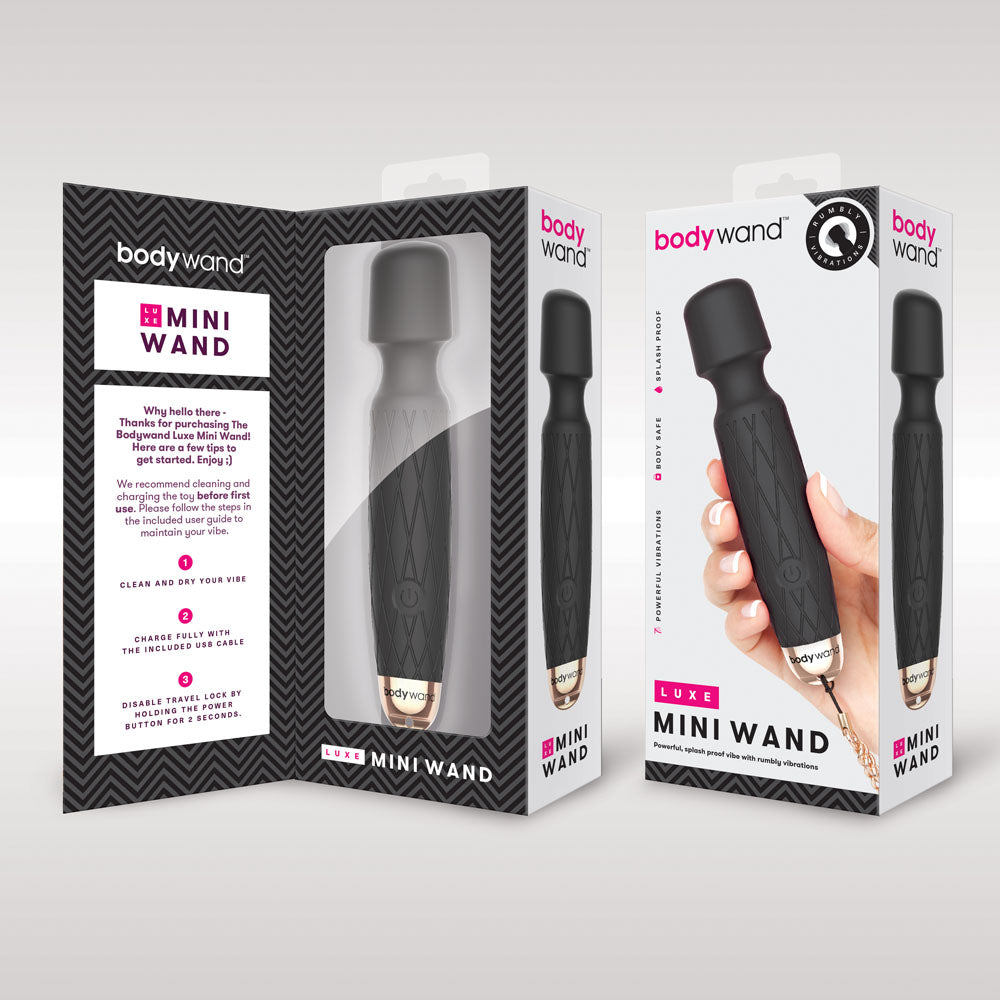 XGEN Bodywand Luxe Mini Wand Vibrator — Black - X-BW154