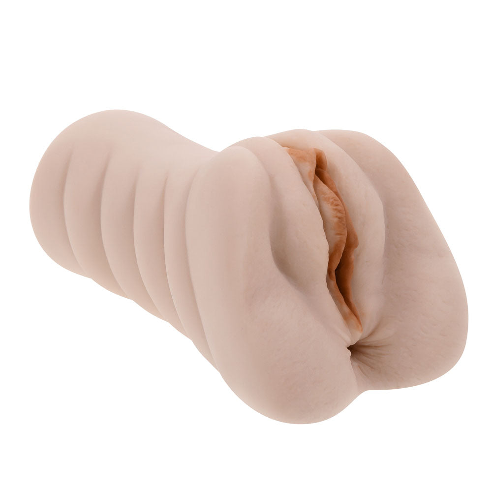 Evolved Novelties Sasha Grey Vagina & Anal Stroker — White (Includes Movie) - ZE-MS-6091-2