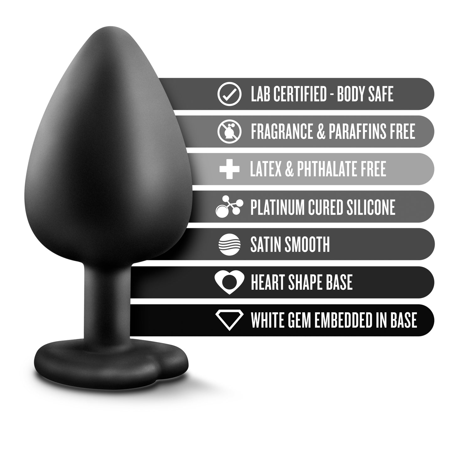 Temptasia - Bling Plug - Large - Black by Blush