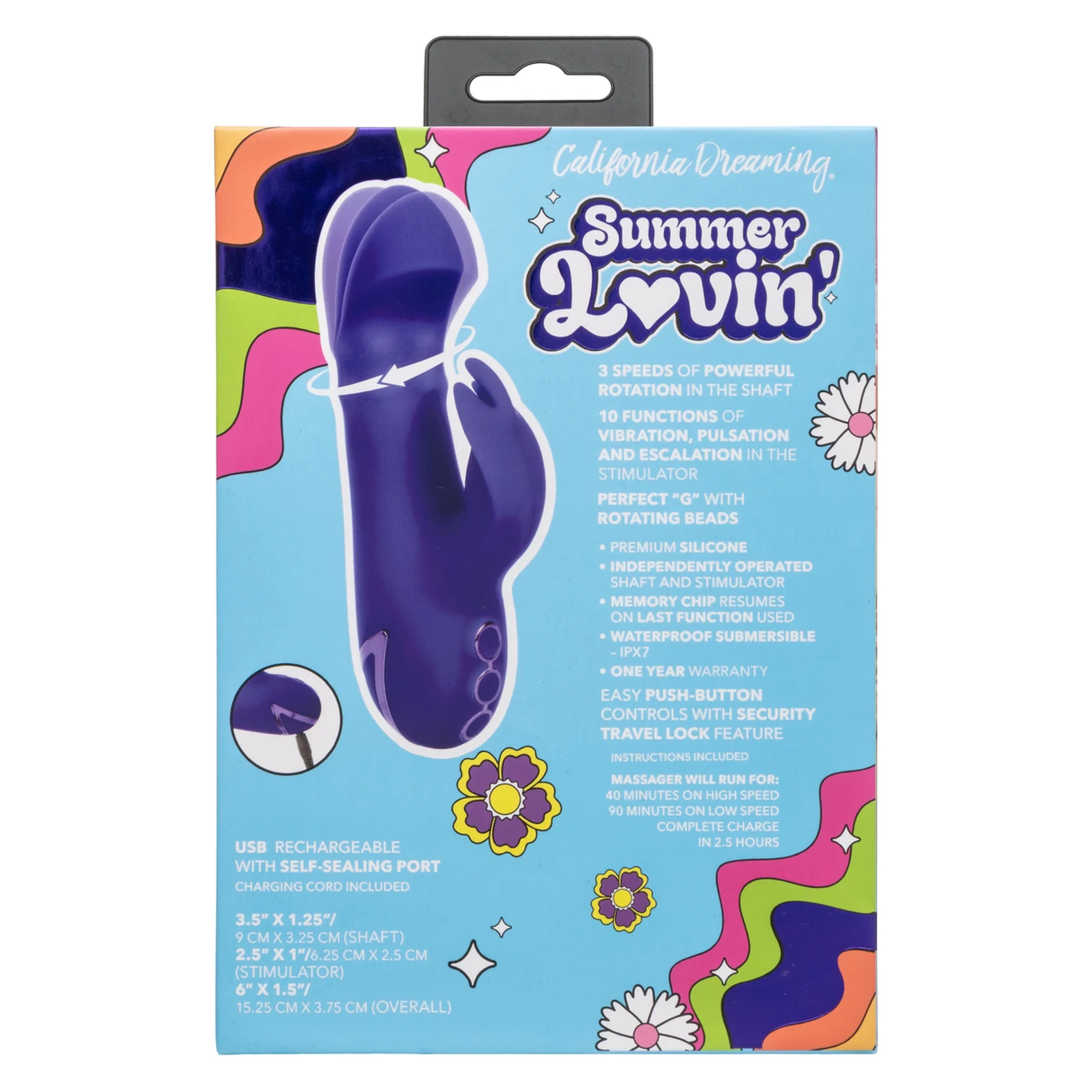 CalExotics Summer Lovin' Dual Rotating G-Shaped Vibrator — Purple - SE4348103