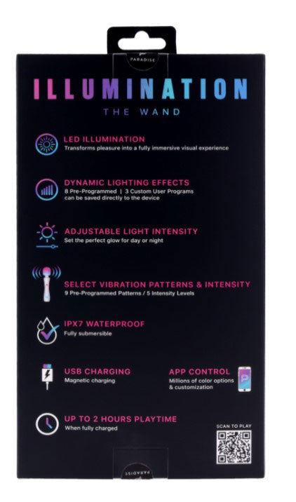 Illumination The Wand — Rechargeable Wand Vibrator with RGB Lighting - PM-P00542