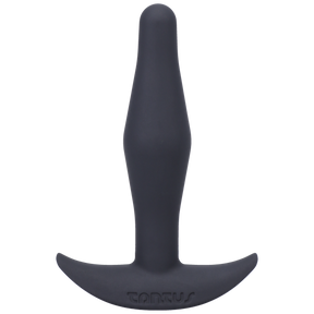 Tantus Little Flirt Silicone Butt Plug — Black, 0.8 x 3.35 in - TS501BK
