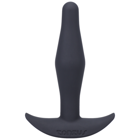 Tantus Little Flirt Silicone Butt Plug — Black, 0.8 x 3.35 in - TS501BK