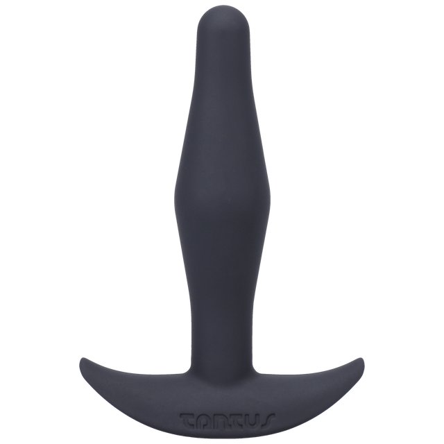Tantus Little Flirt Silicone Butt Plug — Black, 0.8 x 3.35 in - TS501BK