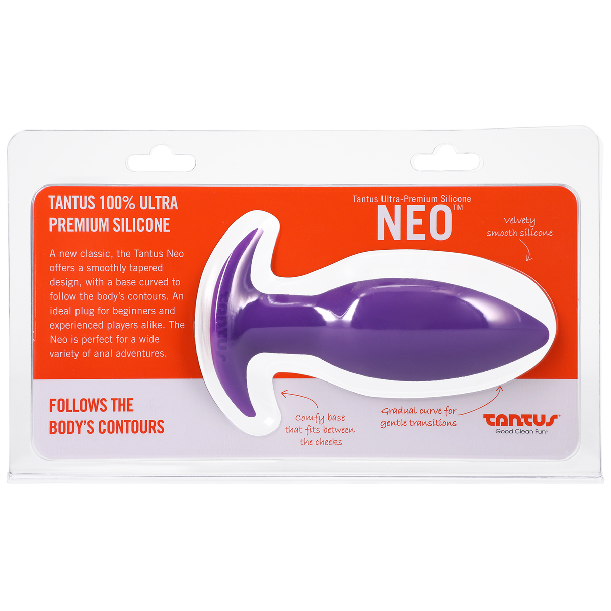 Tantus Neo Silicone Butt Plug, 1.4" Diameter × 4" Insertable — Purple - TS561PR
