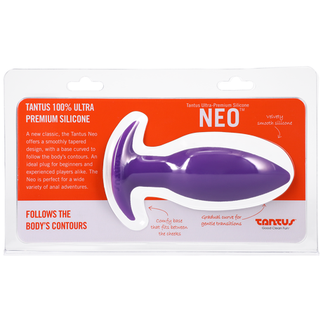 Tantus Neo Silicone Butt Plug, 1.4" Diameter × 4" Insertable — Purple - TS561PR