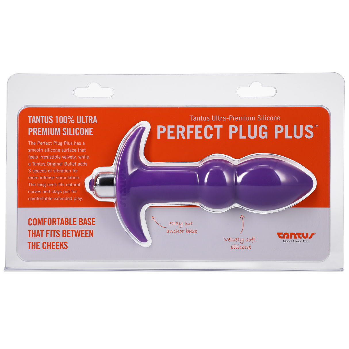 Tantus Perfect Plug Plus Anal Plug with 3-Speed Vibe, Purple - TS565PR