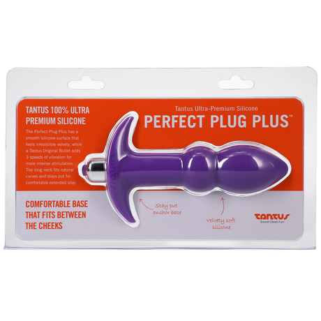 Tantus Perfect Plug Plus Anal Plug with 3-Speed Vibe, Purple - TS565PR