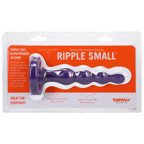Tantus Ripple Small Butt Plug — Amethyst, 1" Diameter, 4.95" Length - TS0888