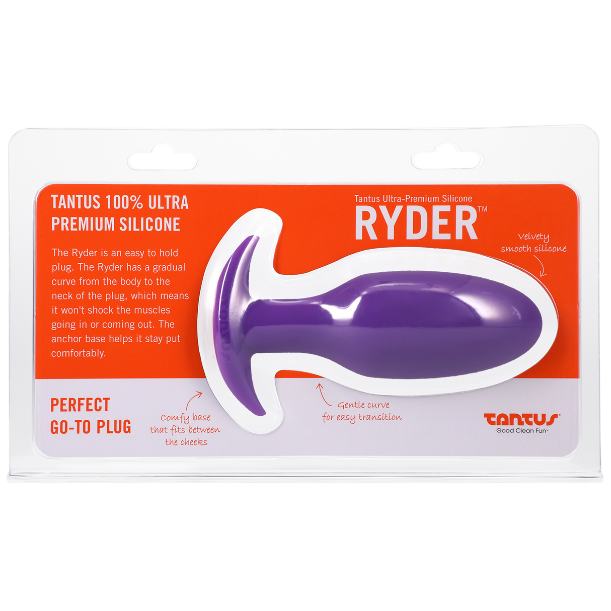 Tantus Ryder Silicone Butt Plug — Lilac, 1.47" Diameter - TS523MP