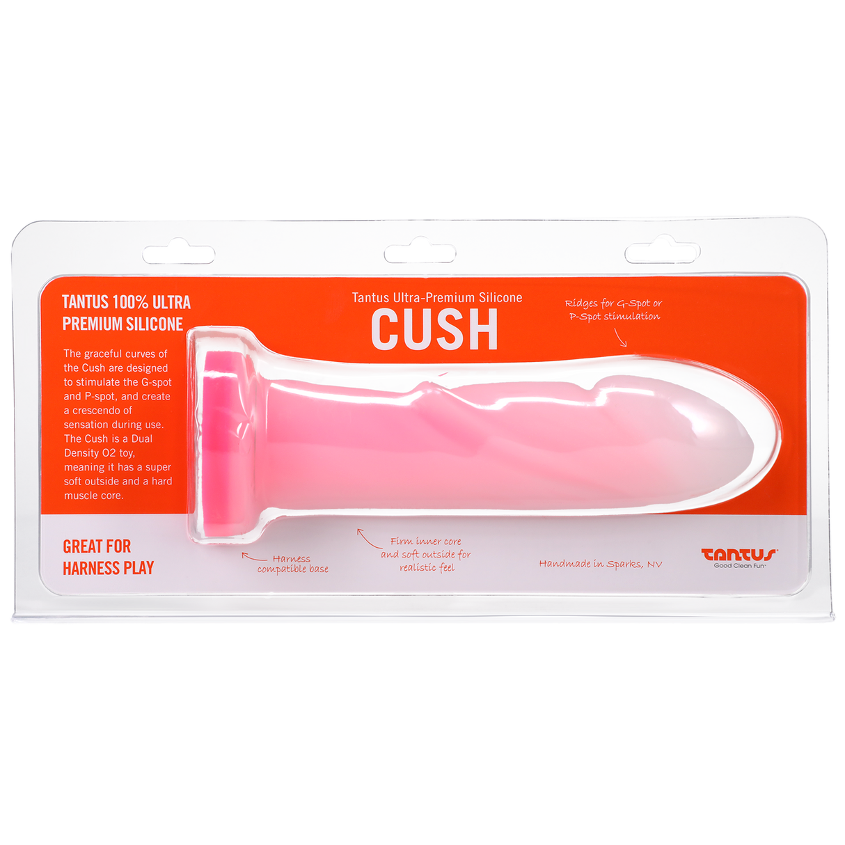 Tantus Cush Rose Quartz Dual Density Dildo — 7 in - TS4725