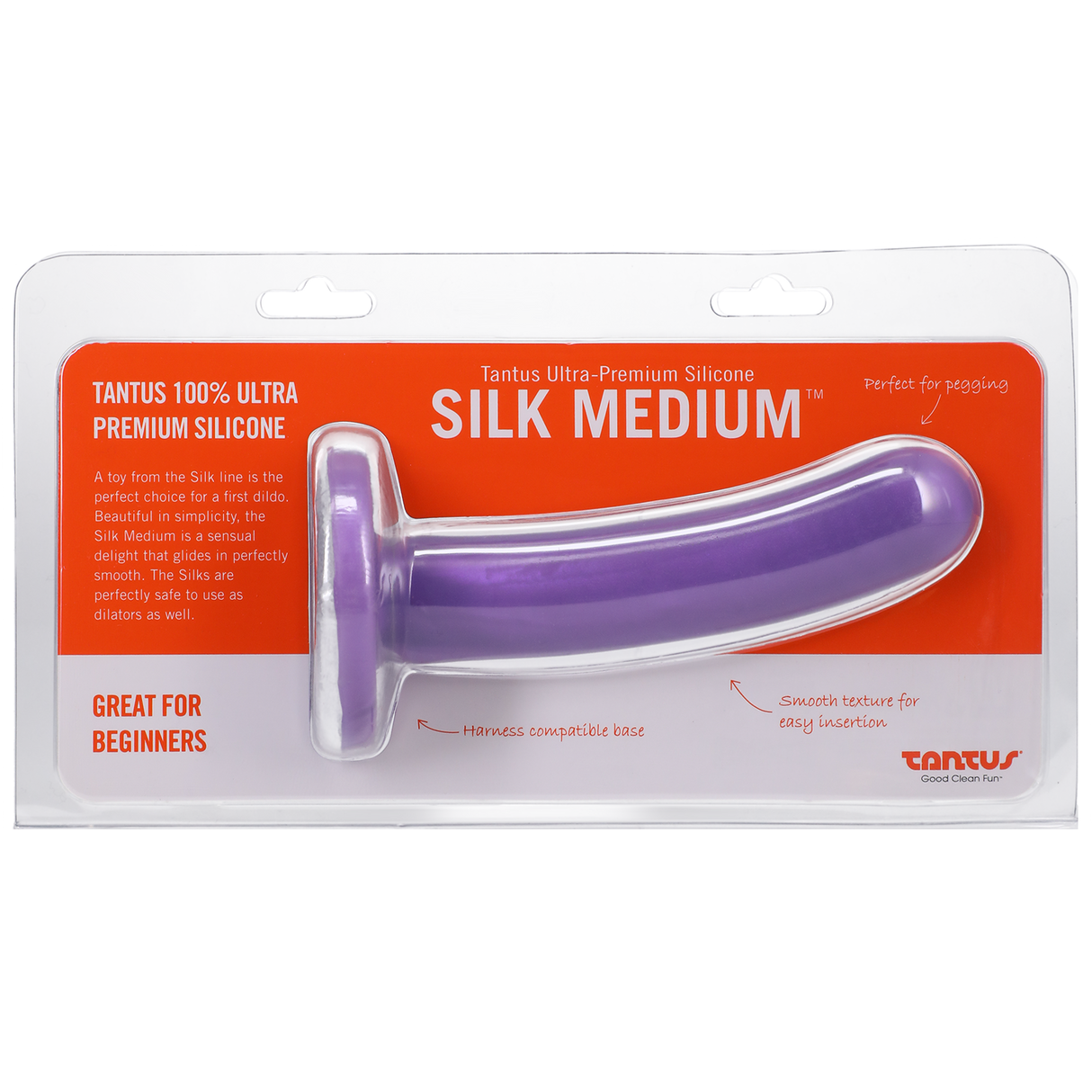 Tantus Silk Medium Lavender Firm Dildo — 5.25 in, 1.1 in Dia - TS1144