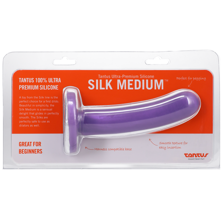 Tantus Silk Medium Lavender Firm Dildo — 5.25 in, 1.1 in Dia - TS1144