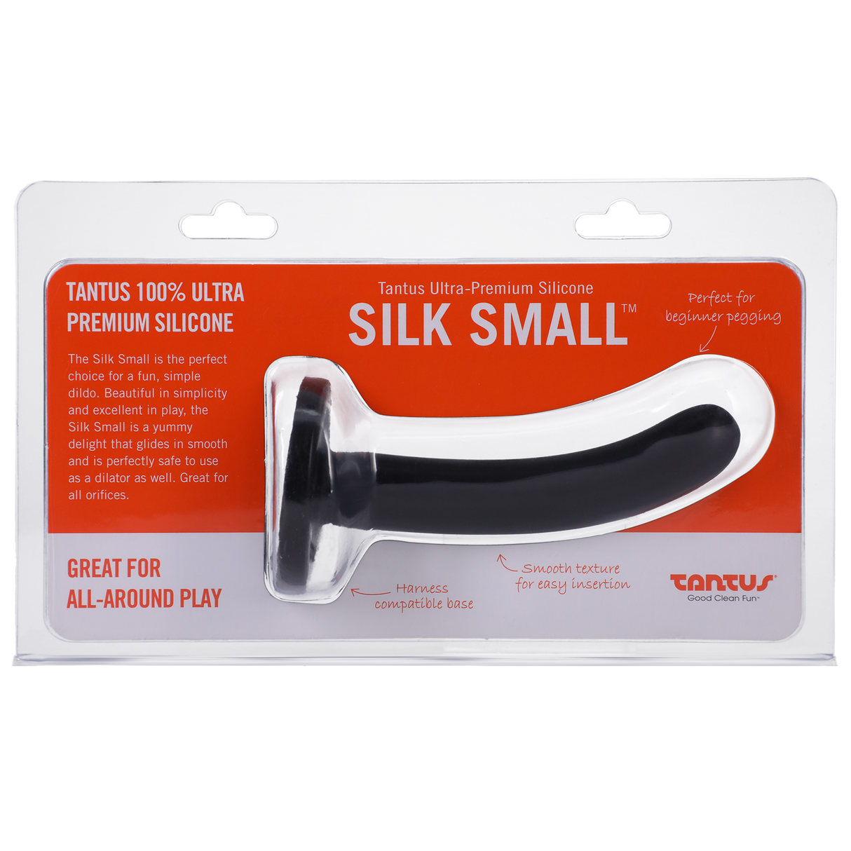 Tantus Silk Small Silicone Dildo — 4.25in x 0.8in, Black - TS101BK