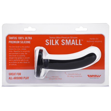 Tantus Silk Small Onyx — Firm Silicone Dildo, 0.8 in x 4.25 in - TS1090