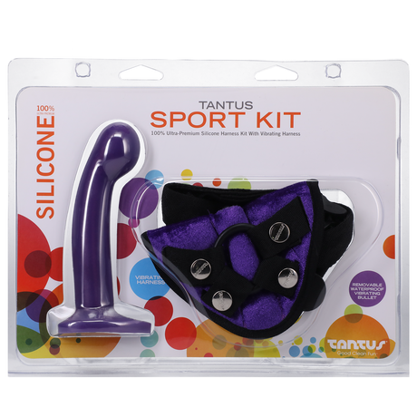 Tantus Sport Harness Kit — Midnight Purple Silicone Dildo & Velvet Harness - TS907MP