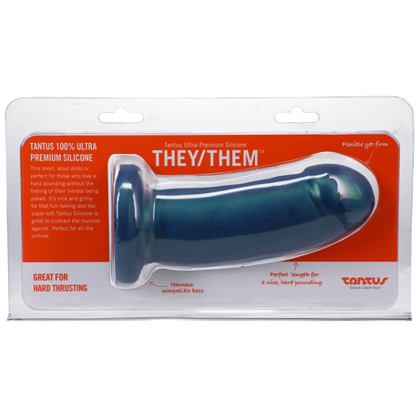 Tantus They/Them Short Soft Silicone Dildo — Malachite - TS3709