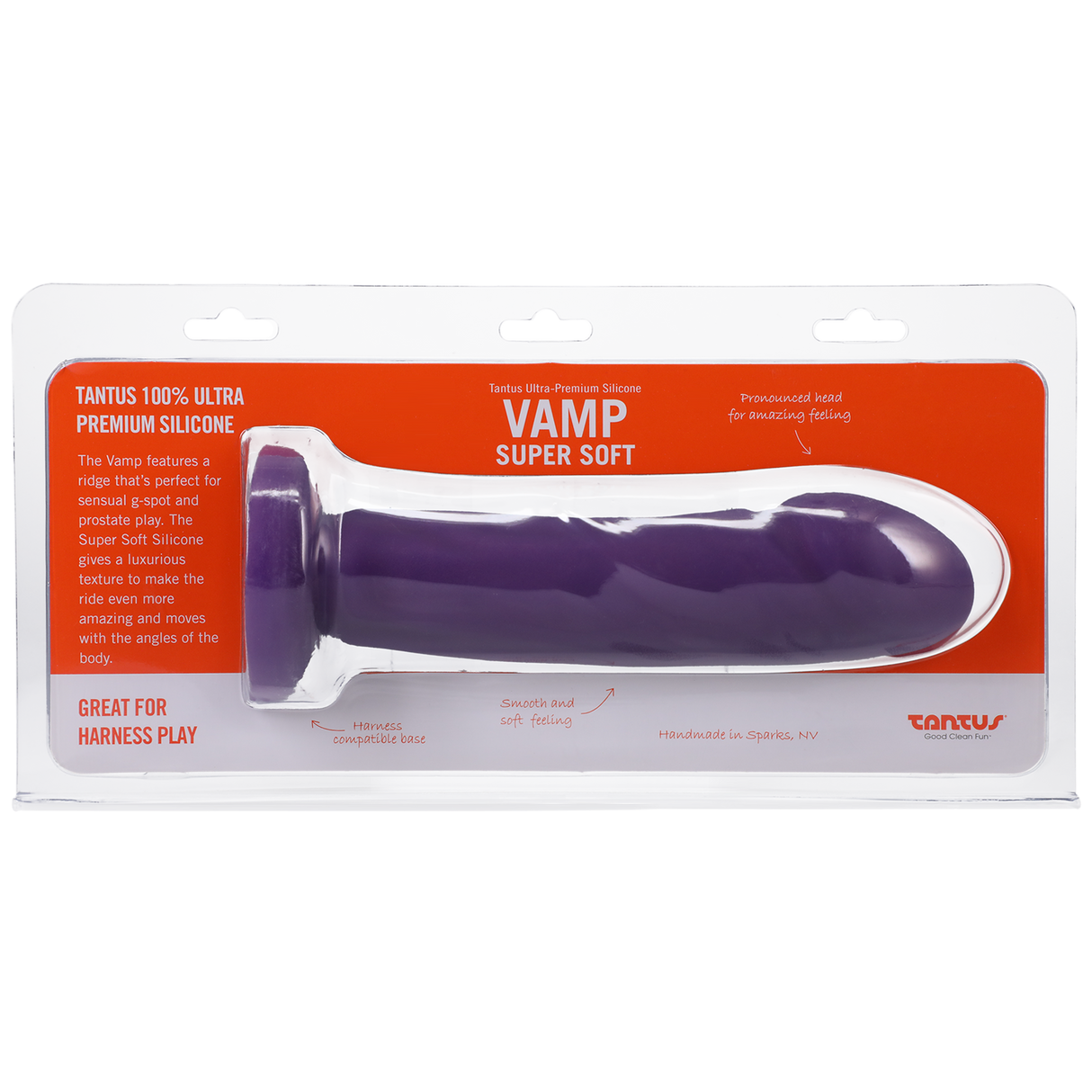 Tantus Vamp Super Soft Silicone Dildo, 7in Amethyst - TS173MP