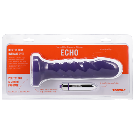 Tantus Echo Silicone Vibrator — 6.5" Insertable, Midnight Purple - TS311MP