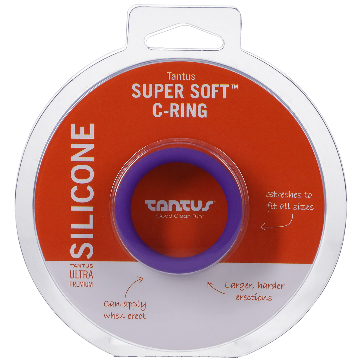 Tantus Super Soft C-Ring — Lilac Stretch Silicone Ring (1.5–4.75 in) - TS2172