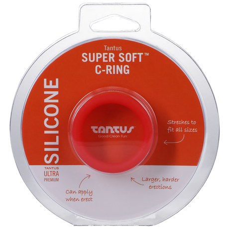 Tantus Super Soft Cock Ring — Red, 1.5–4.75 in Stretch - TS601R