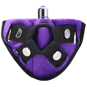 Tantus Velvet Vibrating Harness, Lilac — Includes Bullet Vibe - TS8686