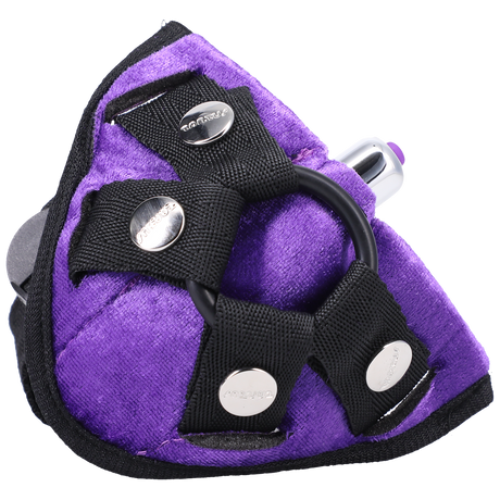 Tantus Velvet Vibrating Harness, Lilac — Includes Bullet Vibe - TS8686