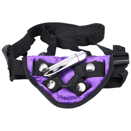Tantus Velvet Vibrating Harness, Lilac — Includes Bullet Vibe - TS8686