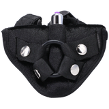 Tantus Velvet Vibrating Harness — Onyx (Includes Bullet) - TS8693