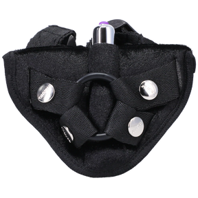 Tantus Velvet Vibrating Harness — Onyx (Includes Bullet) - TS8693