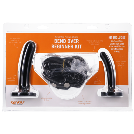 Tantus Bend Over Beginner Kit — Onyx Strap-On Kit with 2 Dildos - TS4015
