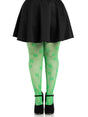 Leg Avenue Clover Net Tights — 1X–2X, Green - LA-9920XGR1X2