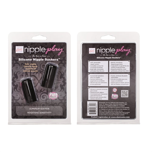 CalExotics Nipple Play Silicone Nipple Suckers — Black (2-Pack) - SE2640502