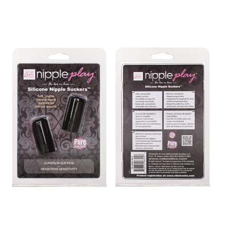 CalExotics Nipple Play Silicone Nipple Suckers — Black (2-Pack) - SE2640502