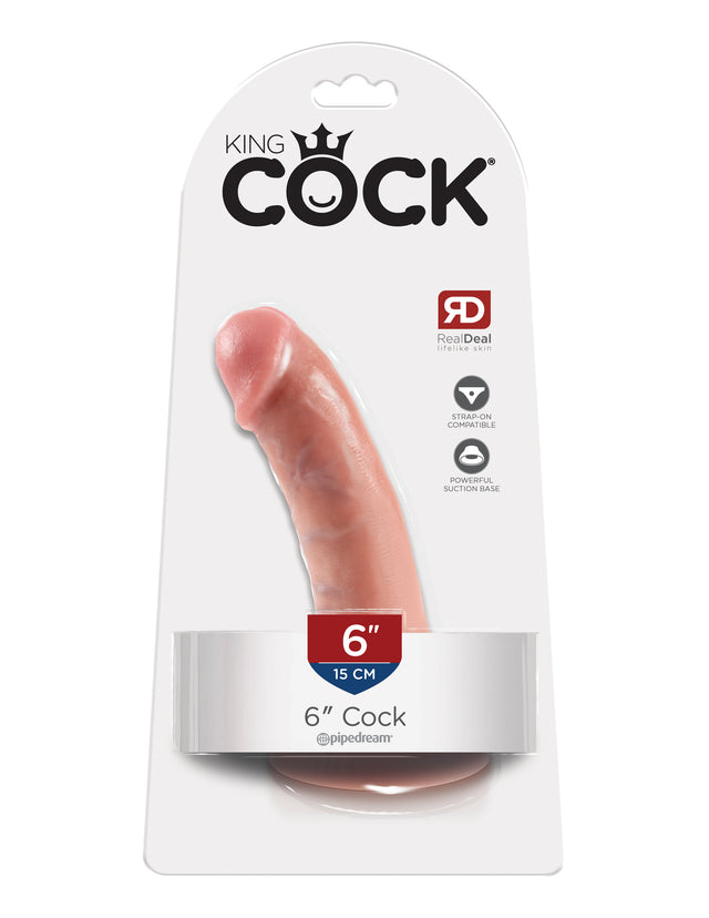 Pipedream King Cock 6-Inch Realistic Dildo — Flesh - PD5501-21