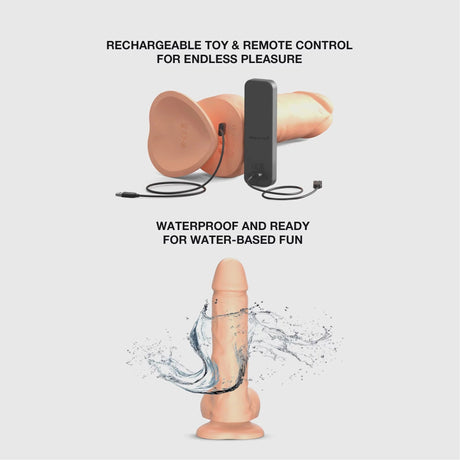 Strap-On-Me Realistic Rotating & Vibrating Dildo L — Vanilla - SM7548