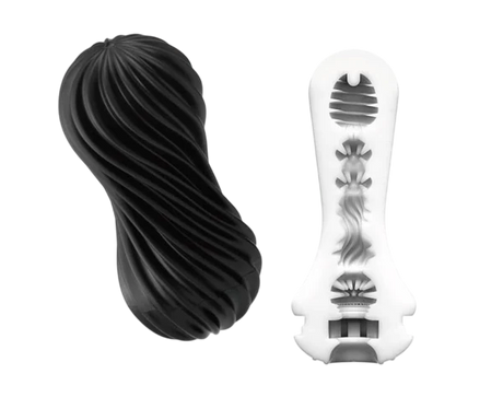 Tenga Flex Rocky Reusable Masturbation Sleeve — Black - TN473