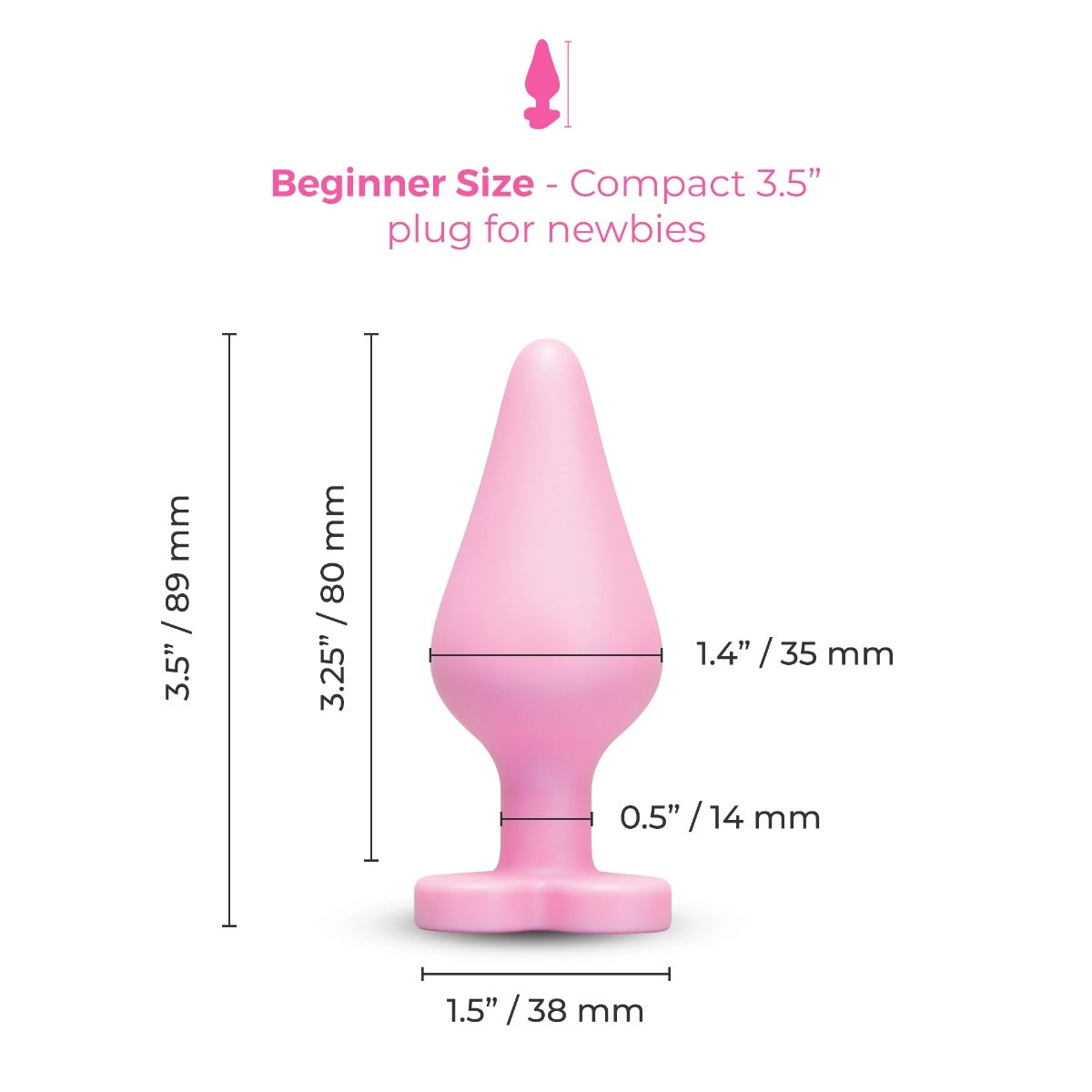 b-Vibe Butties b-Mine Silicone Butt Plug — 3.5" Heart Base - BV3041