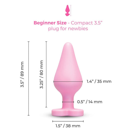 b-Vibe Butties b-Mine Silicone Butt Plug — 3.5" Heart Base - BV3041