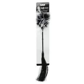 Sportsheets Whip and Tickler — 16 in Marabou & Rubber, Black - SS760-27