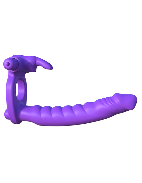 Fantasy C-Ringz Silicone Double Penetrator Rabbit - Purple by Pipedream