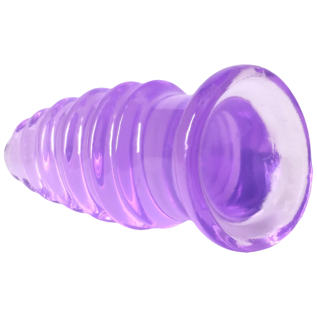 Doc Johnson Crystal Jellies Anal Twist — 5 Inch, Purple - DJ0289-09-CD