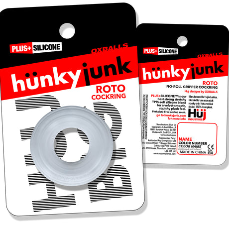 Roto Grooved Gripper-Ribbed Cockring Clear Steam