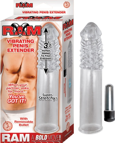 Ram Vibrating Penis Extender - Clear