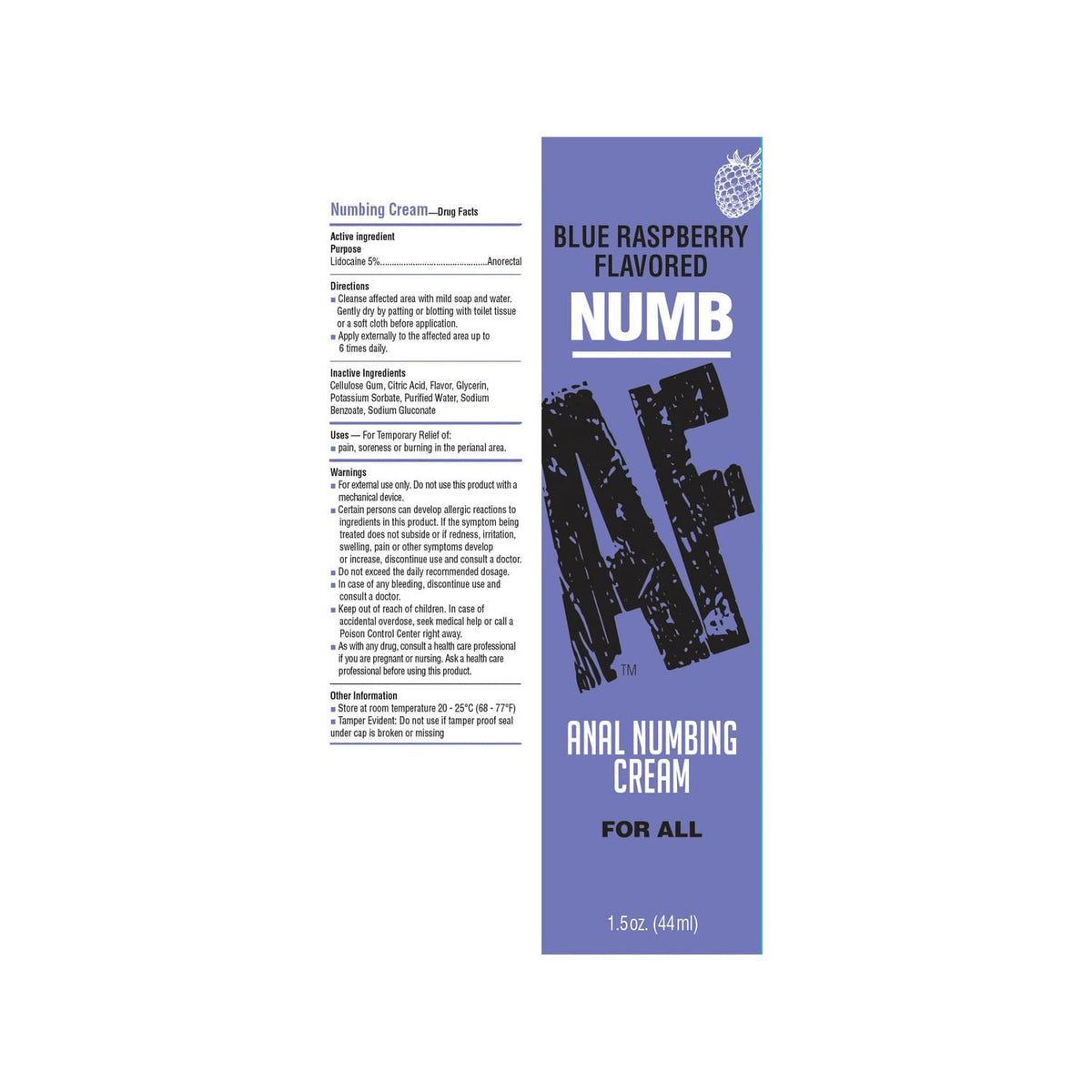 Little Genie Numb AF Anal Desensitizer Gel — Blue Raspberry 1.5 oz - LG-BT.618