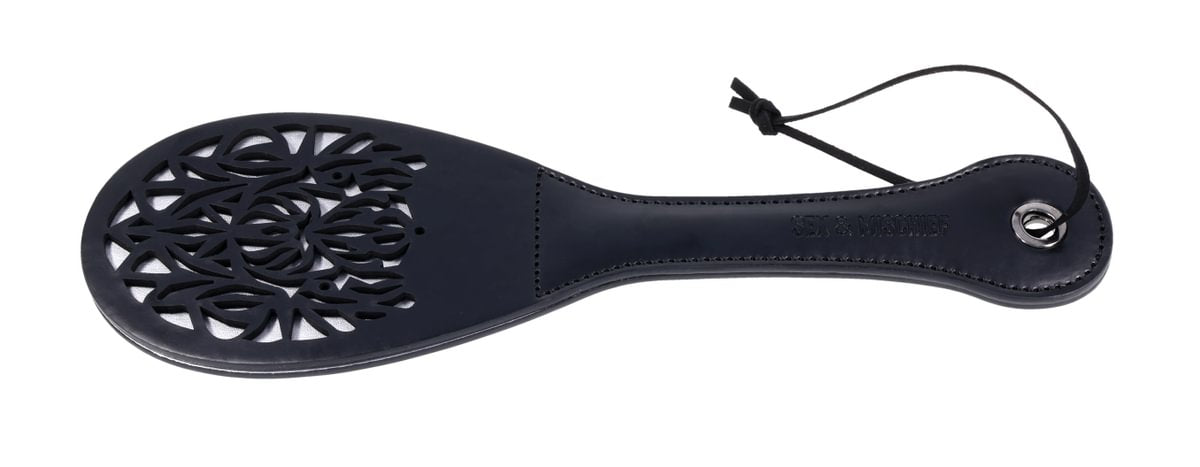 Sex & Mischief Lace Spanker Paddle — 13 in (33 cm), Black - SS10107