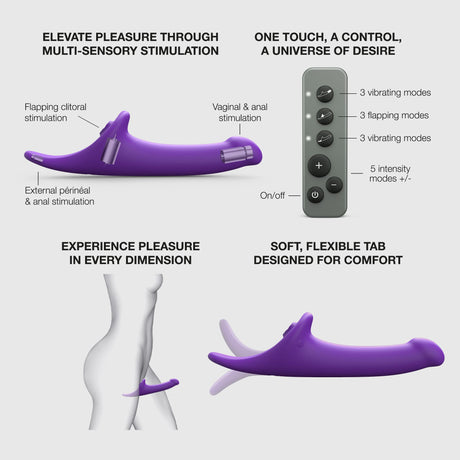 STRAP-ON-ME Multi Orgasm Dildo S with Remote — Purple - SM9412