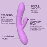 plusOne Main Character Vibe — Cosmo Dual-Motor Silicone Rabbit Vibrator - PO6893