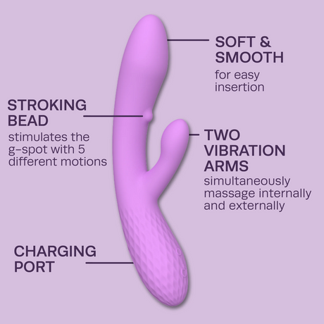 plusOne Main Character Vibe — Cosmo Dual-Motor Silicone Rabbit Vibrator - PO6893