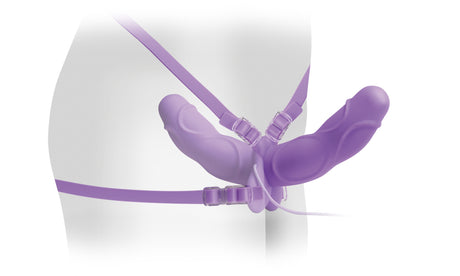 Fetish Fantasy Elite Vibrating Double Delight Strap-on - Purple by Pipedream